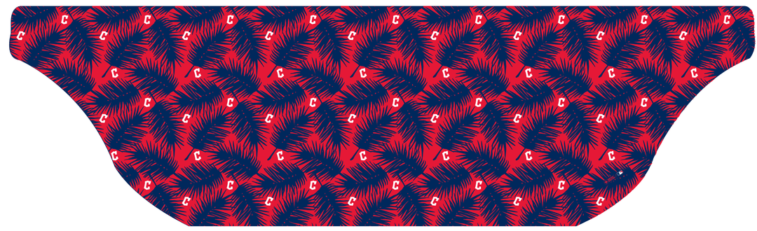 MLB Cleveland Guardians cooling sun scarf, Big Palm with repeating cap logo. Made in the USA. Vertical Athletics Brand.