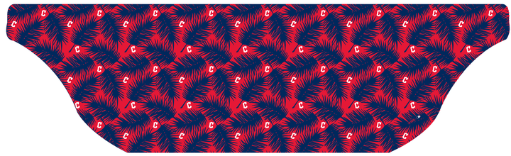 MLB Cleveland Guardians cooling sun scarf, Big Palm with repeating cap logo. Made in the USA. Vertical Athletics Brand.