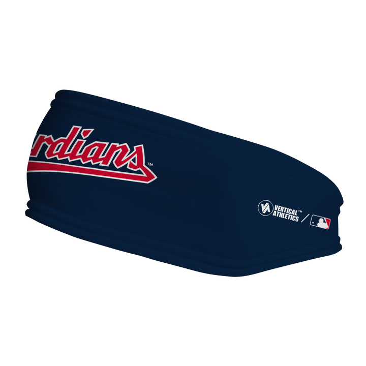MLB Cleveland Guardians fleece headband with Wordmark. Made in the USA, Vertical Athletics brand. 