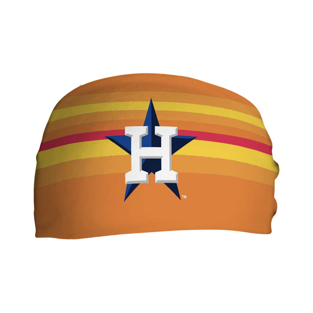 MLB licensed Houston Astros Triple Play Cooling Bundle: Cooling Headband with Alt Logo Made in USA. Vertical Athletics Brand.