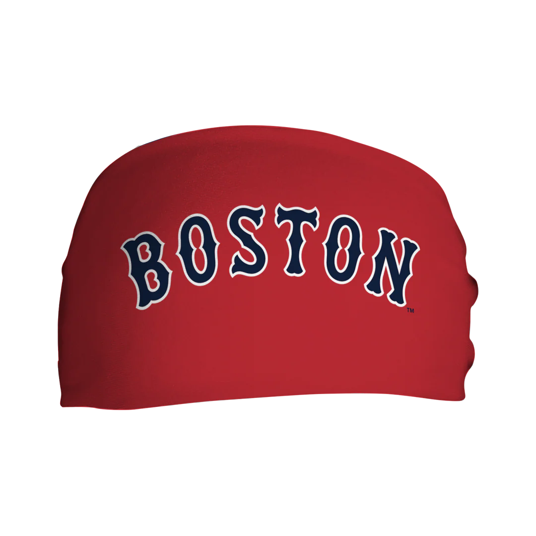 MLB licensed Boston Red Sox Triple Play Cooling Bundle: Cooling Headband with Alt Logo Made in USA. Vertical Athletics Brand.