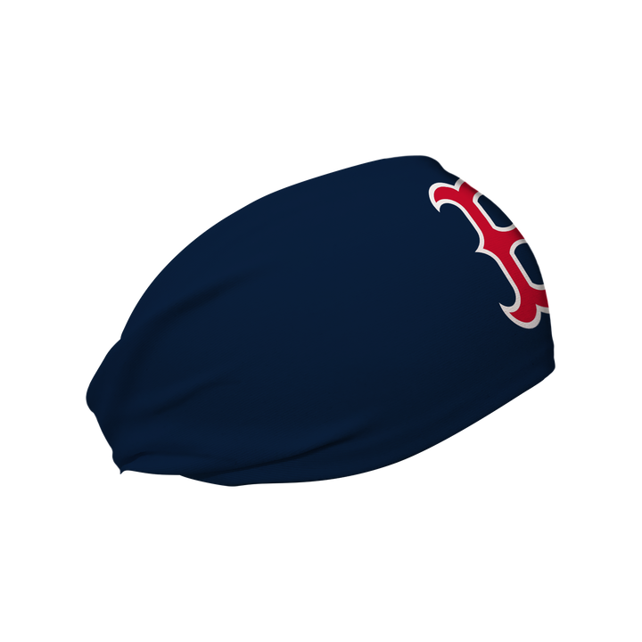 MLB Boston Red Sox navy cooling headband with cap logo. Made in USA, Vertical Athletics brand. 