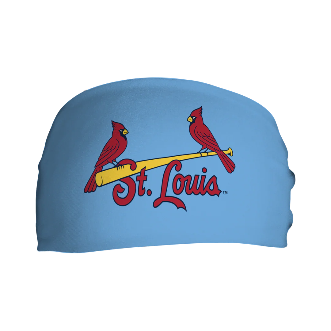 MLB licensed St. Louis Cardinals Triple Play Cooling Bundle: Cooling Headband with Alt Logo Made in USA. Vertical Athletics Brand.