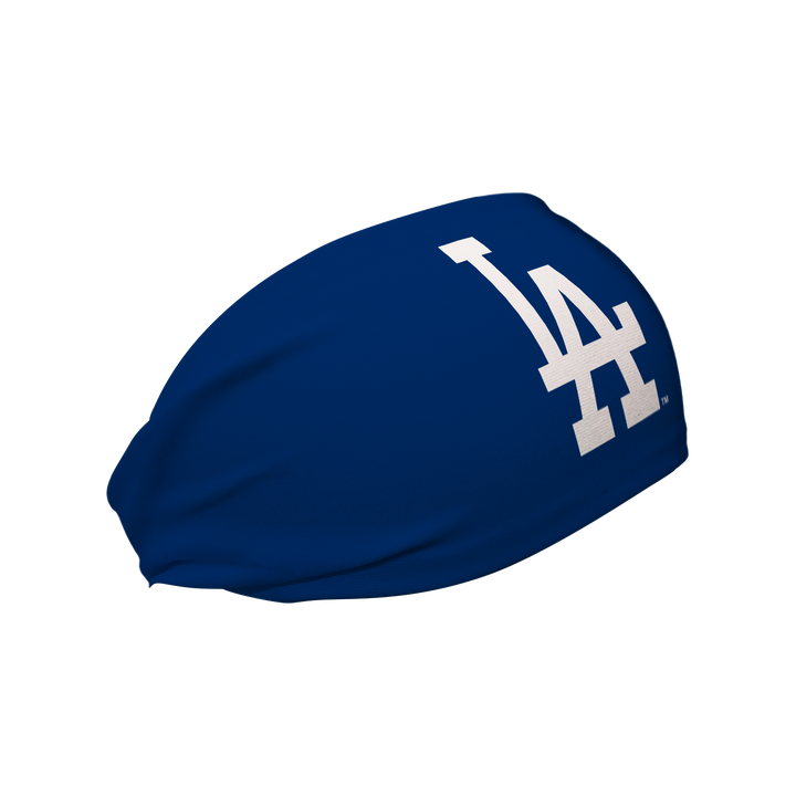 MLB Los Angeles Dodgers navy cooling headband with cap logo. Made in USA, Vertical Athletics brand. 