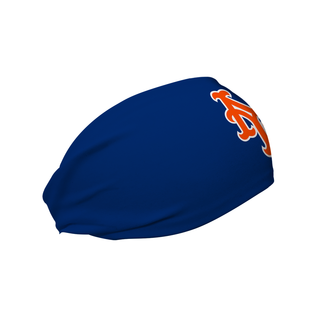 MLB New York Mets royal cooling headband with cap logo. Made in USA, Vertical Athletics brand.   