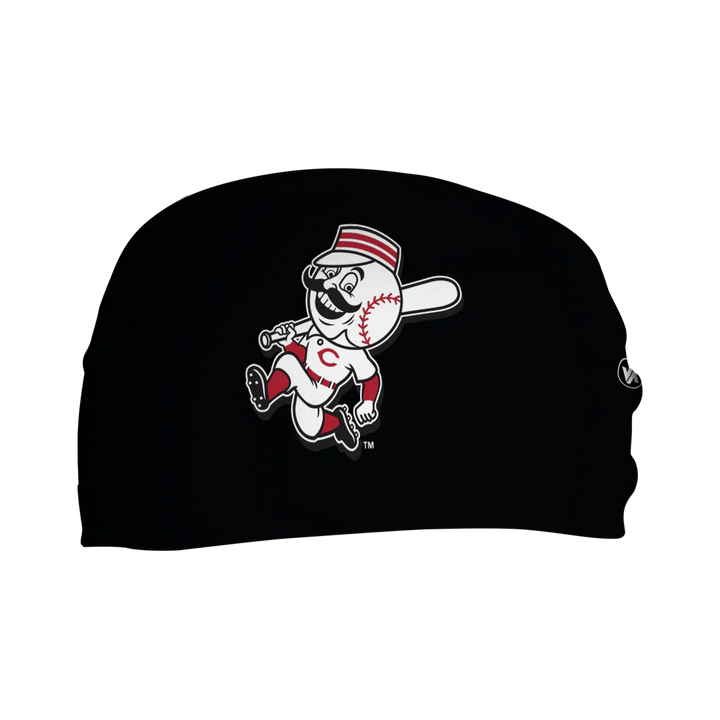 MLB licensed Cincinnati Reds Triple Play Cooling Bundle: Cooling Headband with Alt Logo Made in USA. Vertical Athletics Brand.