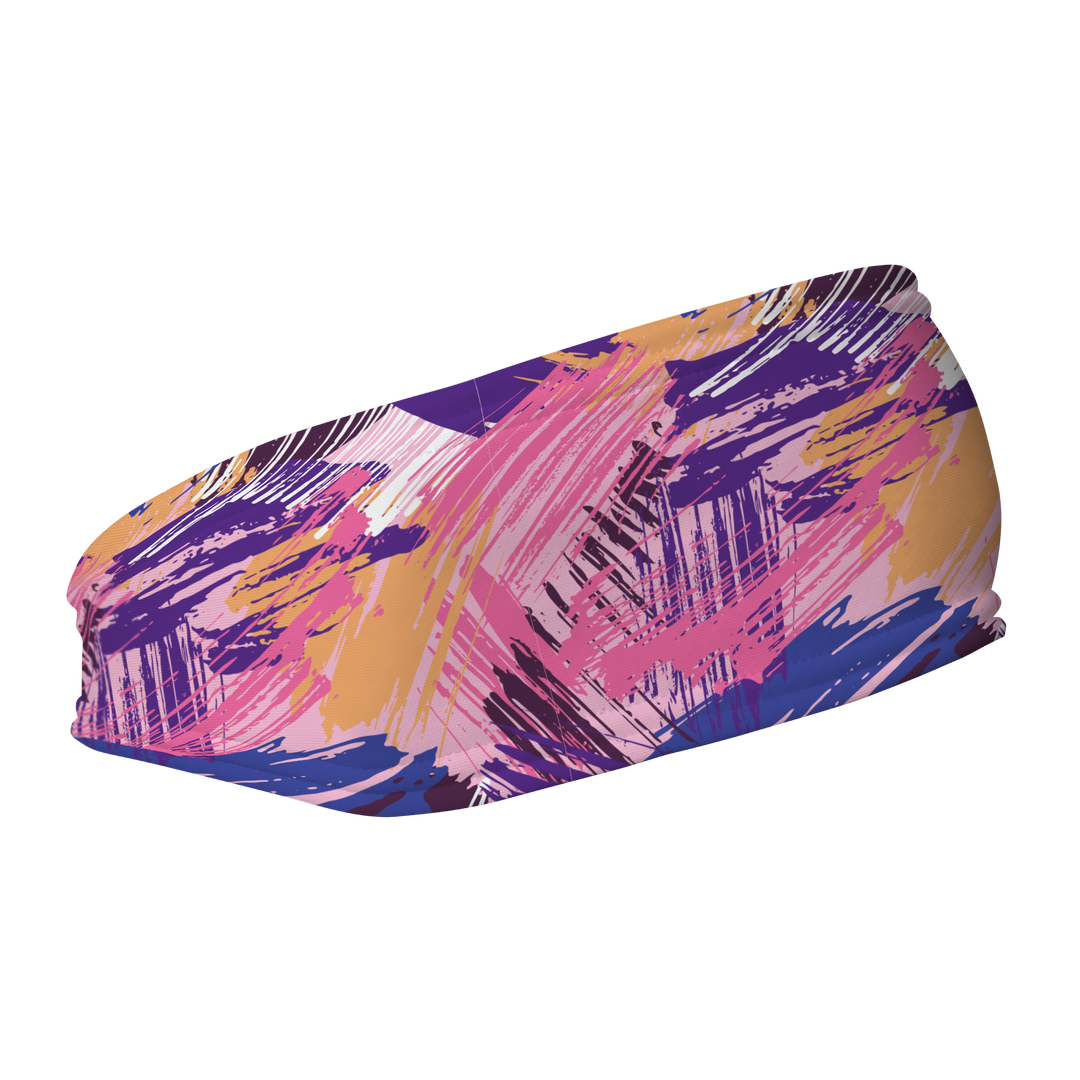 Fashion Fleece Headband with Colorful Paintbrush. Made in the USA, Vertical Athletics brand.