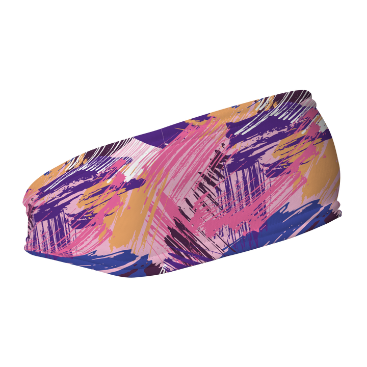 Fashion Fleece Headband with Colorful Paintbrush. Made in the USA, Vertical Athletics brand.