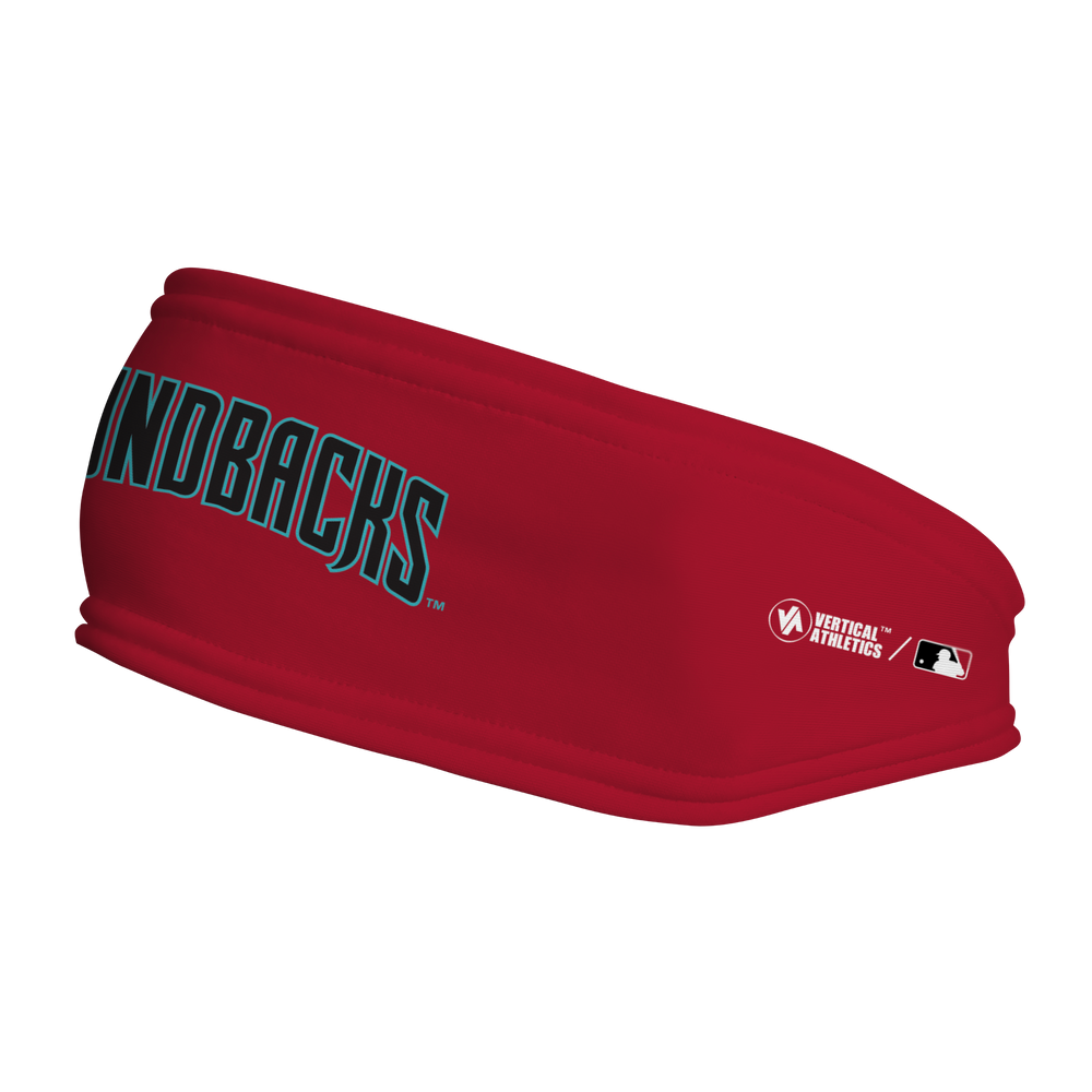 MLB Arizona Diamondbacks fleece headband with Wordmark. Made in the USA, Vertical Athletics brand.  
