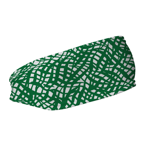 Fashion Fleece Headband with Emerald Wave. Made in the USA, Vertical Athletics brand.
