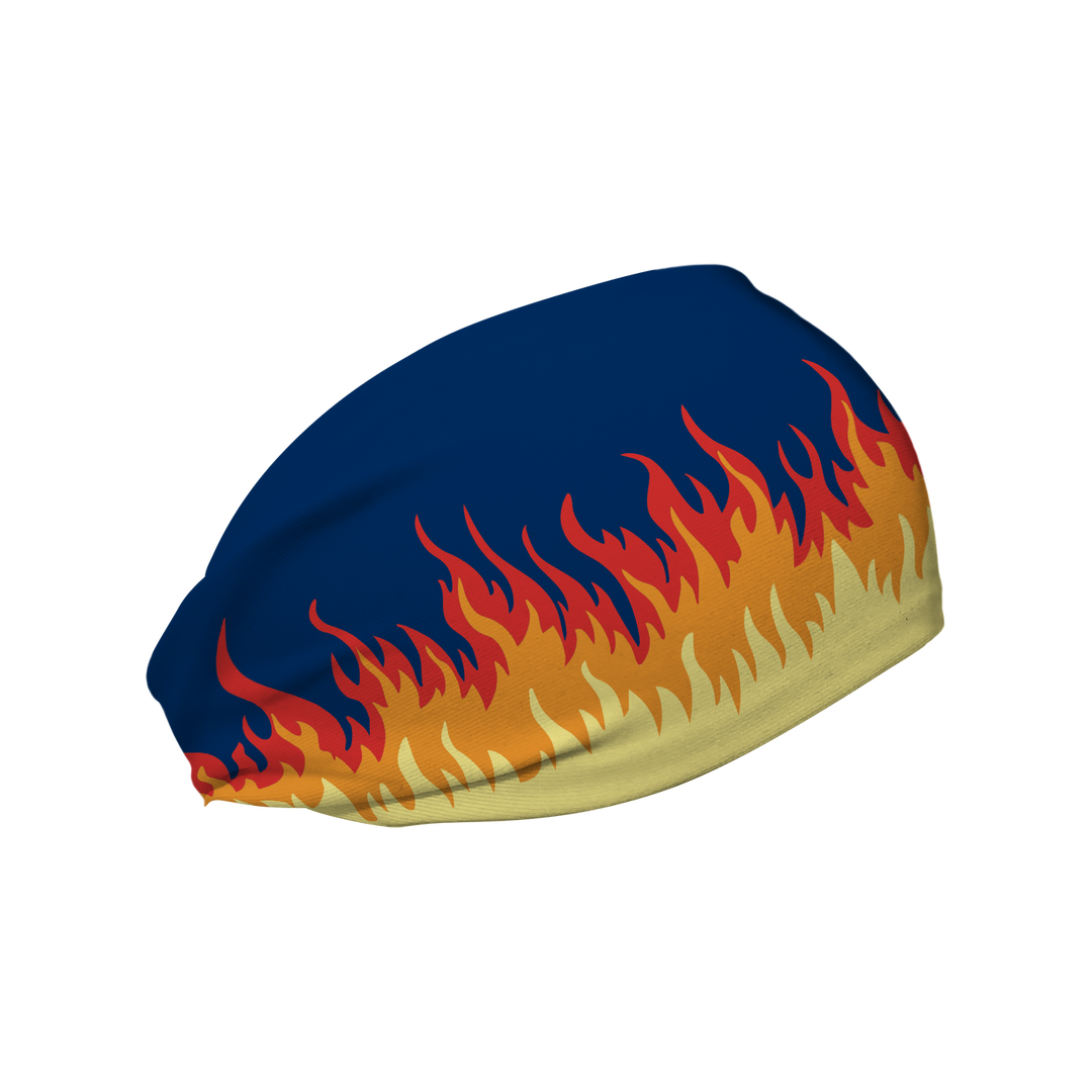 Fashion Cooling Headband: En Fuego. Made in USA. Vertical Athletics Brand.