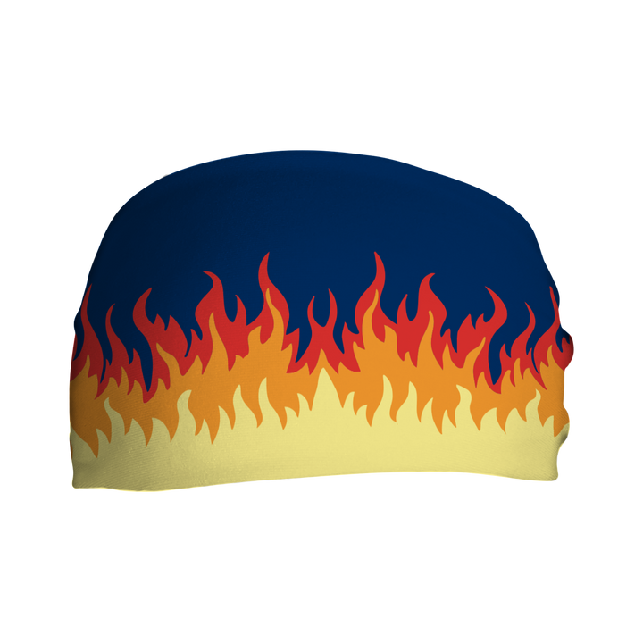 Fashion Cooling Headband: En Fuego. Made in USA. Vertical Athletics Brand.