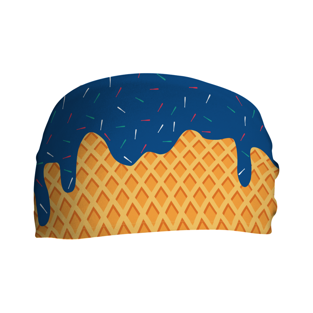 Fashion Cooling Headband: Ice Cream Drip. Made in USA. Vertical Athletics Brand.