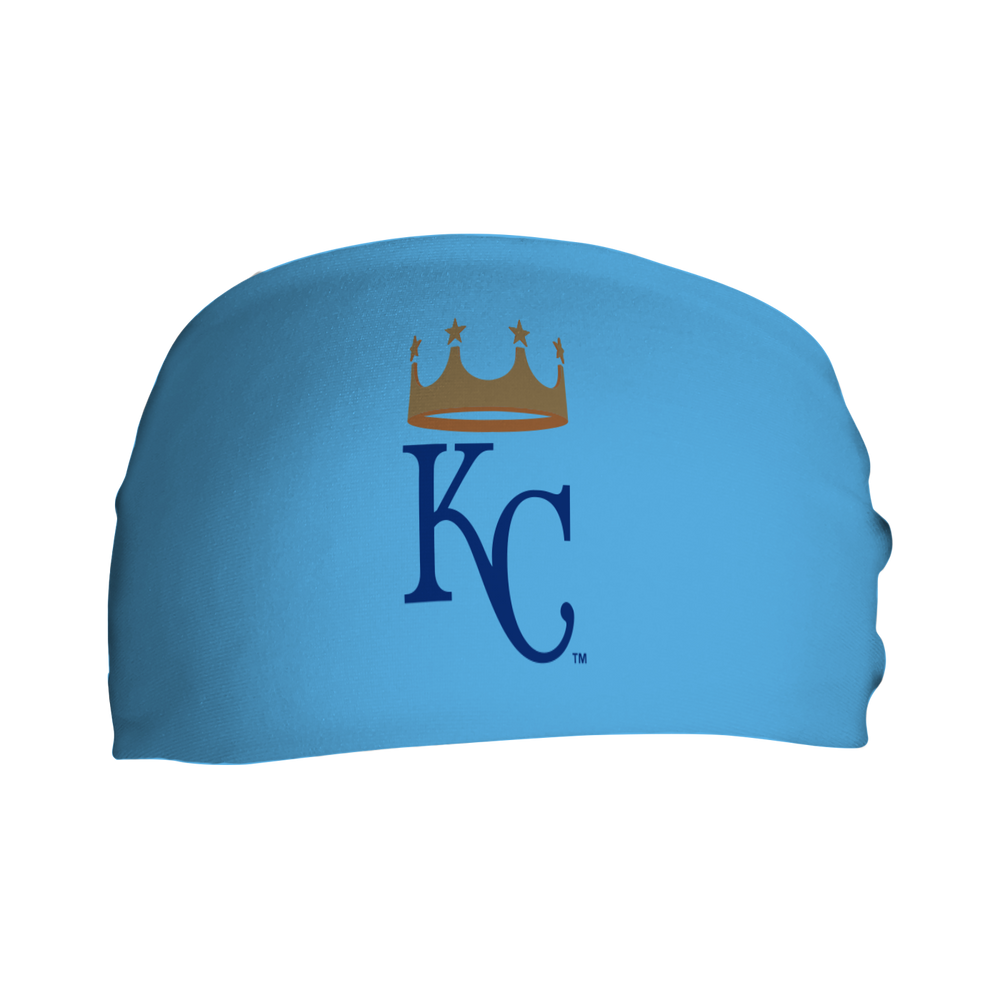 MLB licensed Kansas City Royals cooling headband with Alt Logo. Made in the USA, Vertical Athletics brand. 