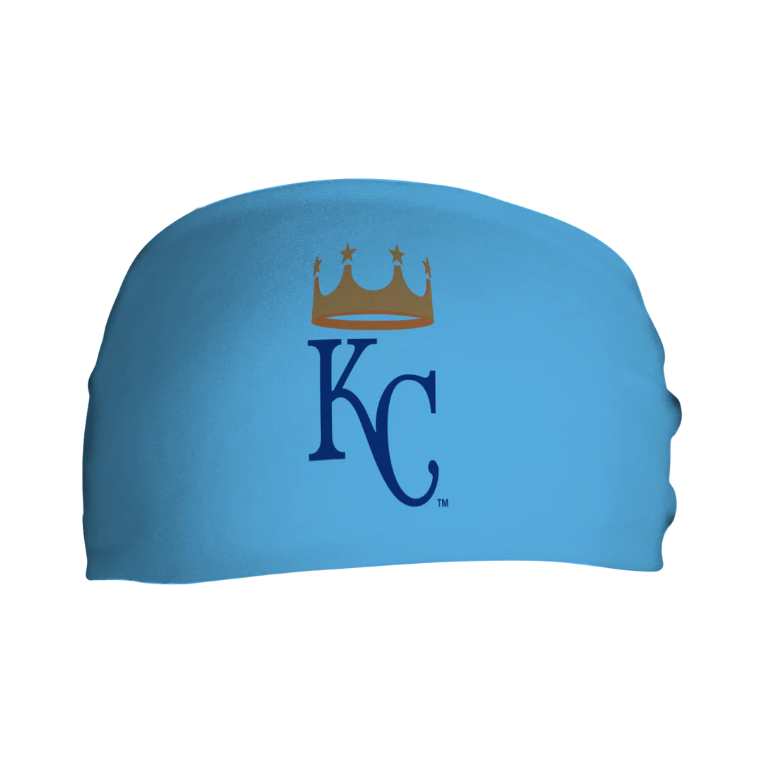 MLB licensed Kansas City Royals Triple Play Cooling Bundle: Cooling Headband with Alt Logo Made in USA. Vertical Athletics Brand.