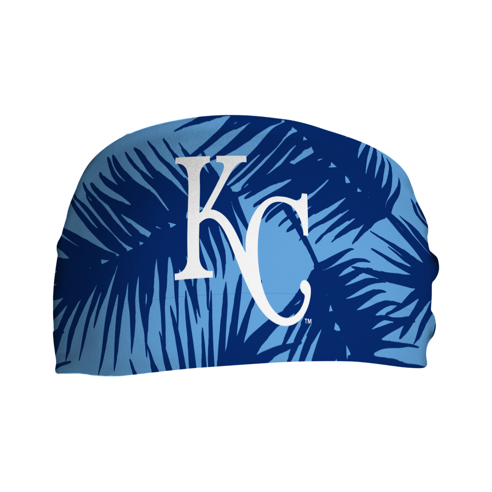 MLB licensed Kansas City Royals cooling headband with Big Palm Cap Logo. Made in the USA, Vertical Athletics brand. 