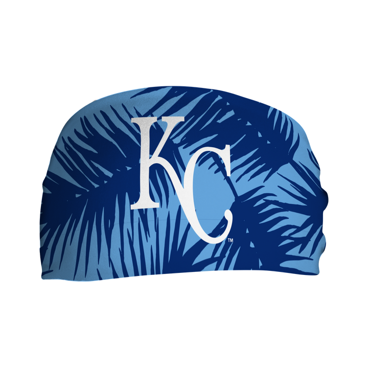 MLB licensed Kansas City Royals cooling headband with Big Palm Cap Logo. Made in the USA, Vertical Athletics brand. 