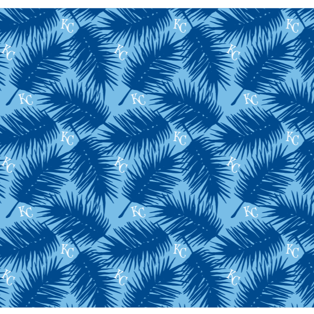 MLB Kansas City Royals cooling sun scarf, Big Palm with repeating cap logo. Made in the USA. Vertical Athletics Brand.