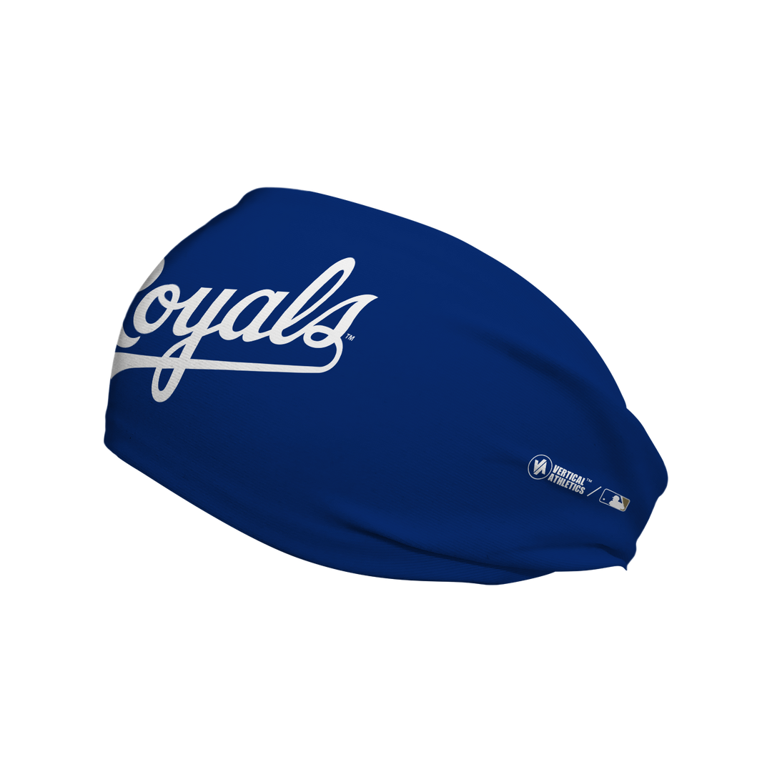 MLB licensed Kansas City Royals cooling headband with wordmark. Made in the USA, Vertical Athletics brand.