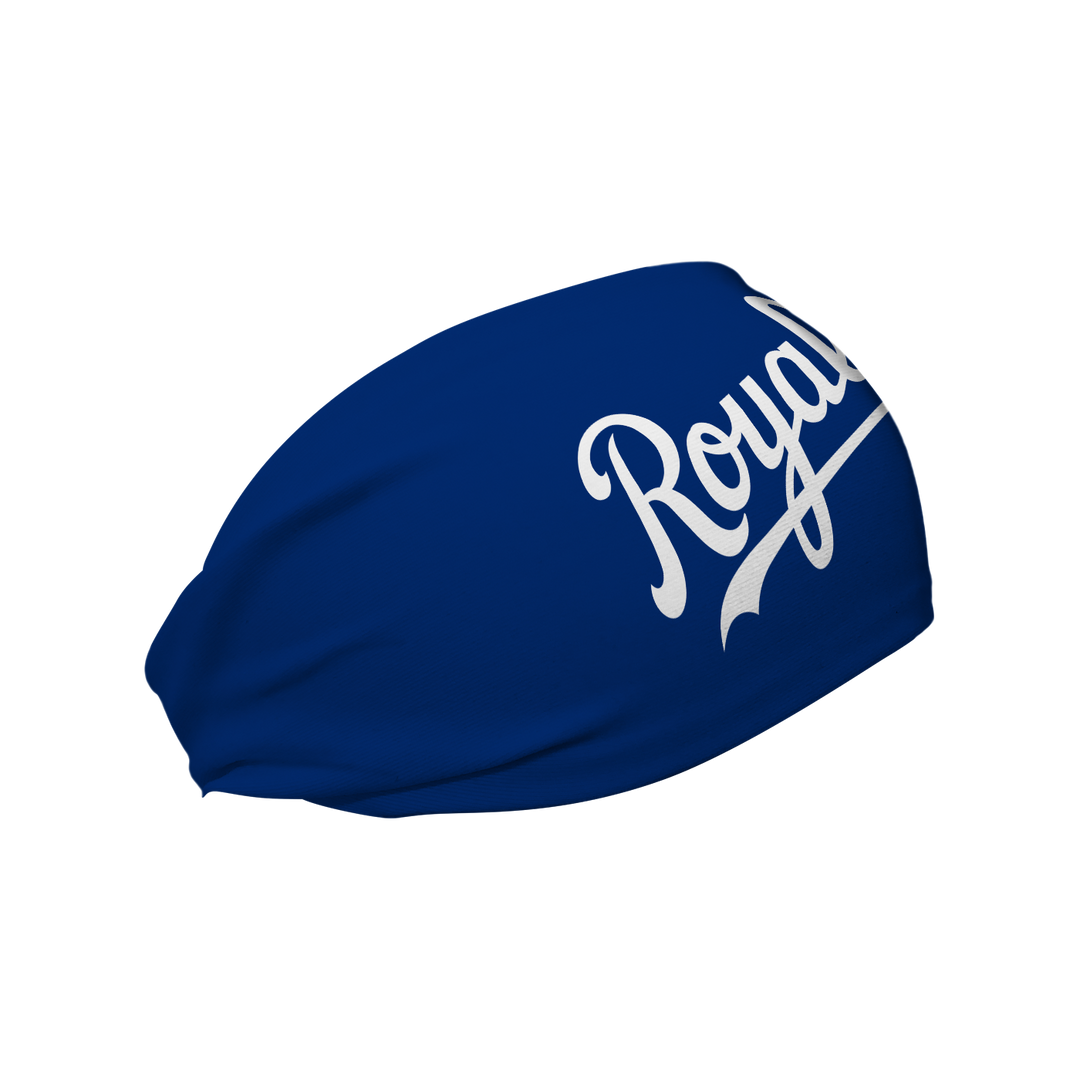 MLB licensed Kansas City Royals cooling headband with wordmark. Made in the USA, Vertical Athletics brand.