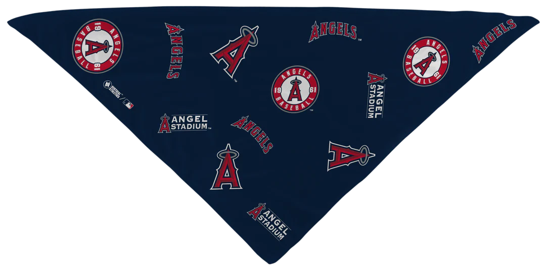 
MLB licensed Los Angeles Angels Triple Play Cooling Bundle: Cooling Triangle Bandana with All Over logo. Made in USA. Vertical Athletics Brand. 