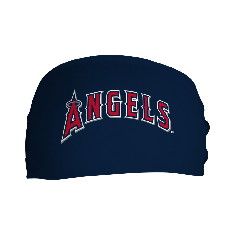 MLB licensed Los Angeles Angels cooling headband with Alt Logo. Made in the USA, Vertical Athletics brand. 