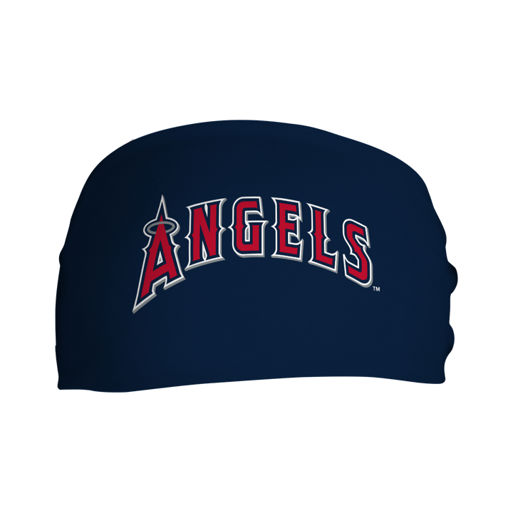 MLB licensed Los Angeles Angels cooling headband with Alt Logo. Made in the USA, Vertical Athletics brand. 