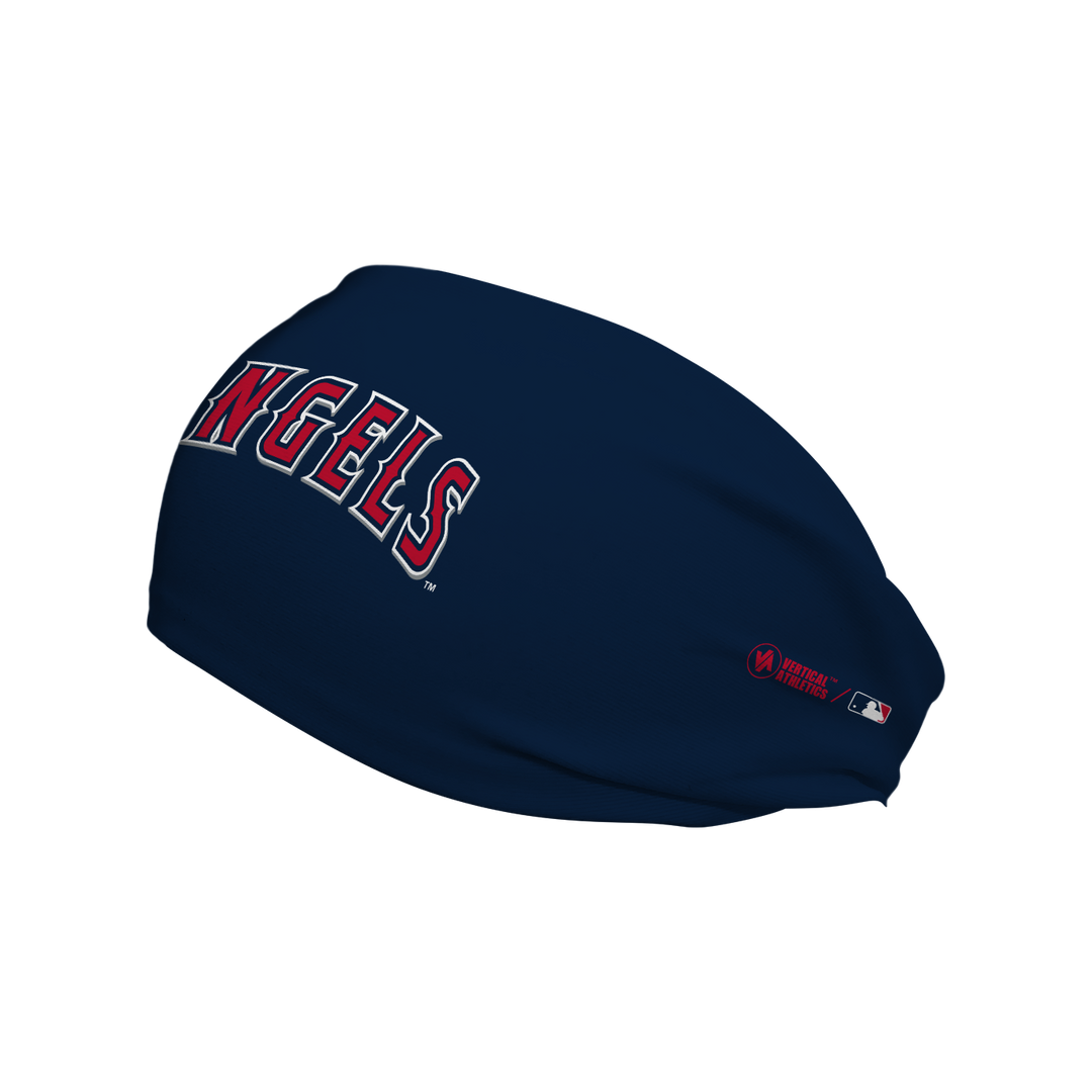 MLB licensed Los Angeles Angels cooling headband with Alt Logo. Made in the USA, Vertical Athletics brand. 
