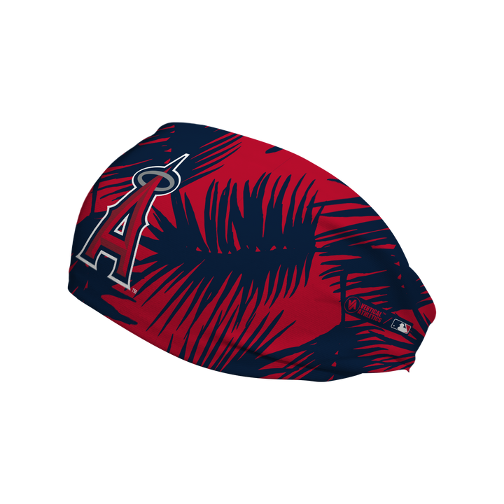 MLB licensed Los Angeles Angels cooling headband with Big Palm Cap Logo. Made in the USA, Vertical Athletics brand. 