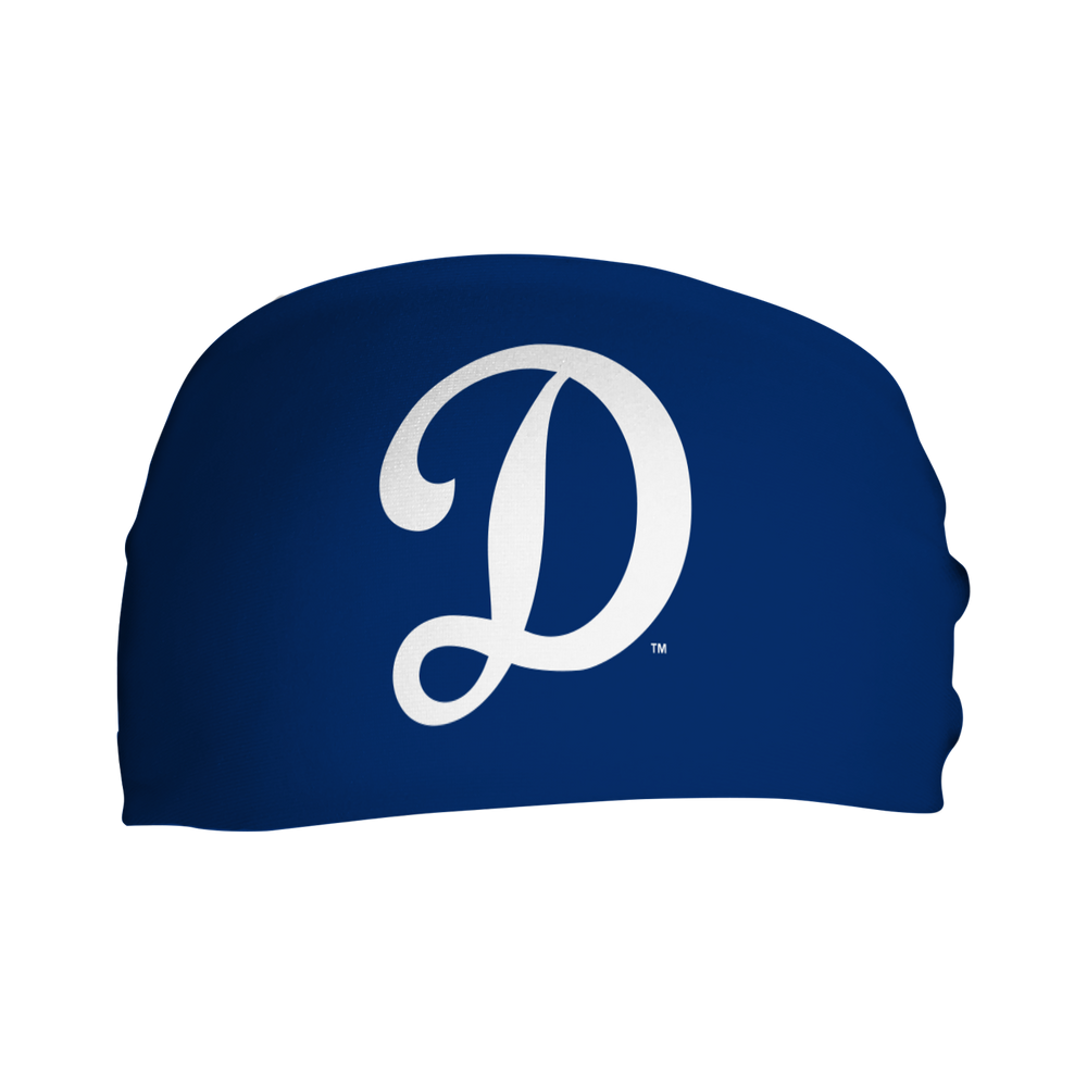 MLB licensed Los Angeles Dodgers cooling headband with Alt logo. Made in the USA, Vertical  Athletics brand. 