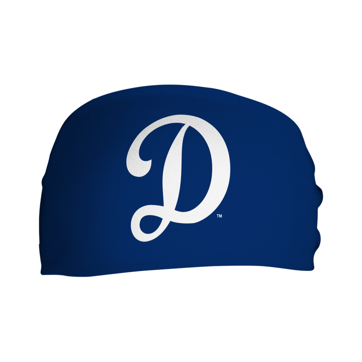 MLB licensed Los Angeles Dodgers cooling headband with Alt logo. Made in the USA, Vertical  Athletics brand. 