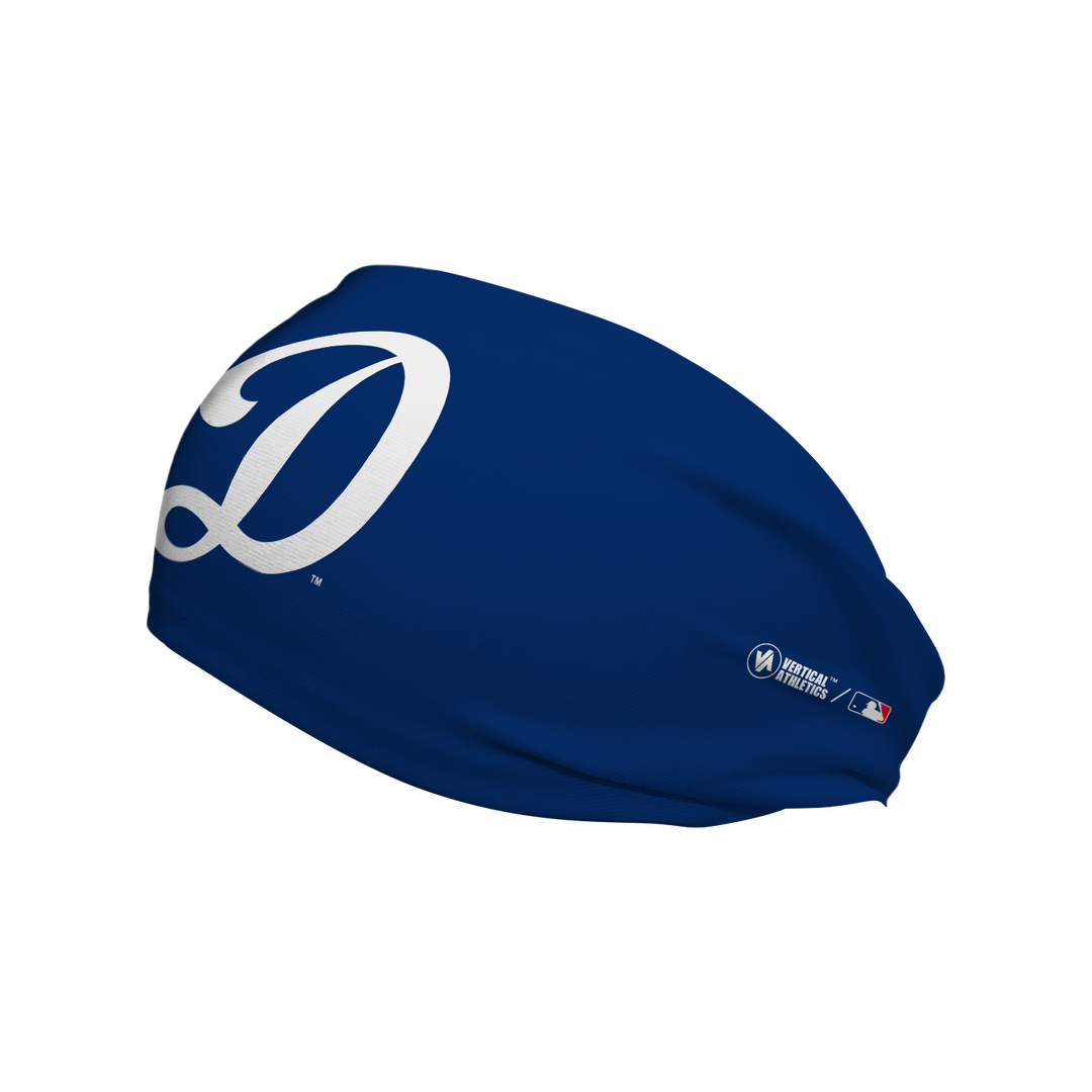 MLB licensed Los Angeles Dodgers cooling headband with Alt logo. Made in the USA, Vertical  Athletics brand. 
