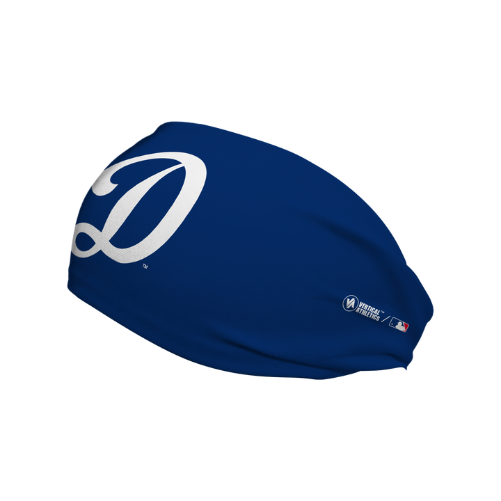 MLB licensed Los Angeles Dodgers cooling headband with Alt logo. Made in the USA, Vertical  Athletics brand. 