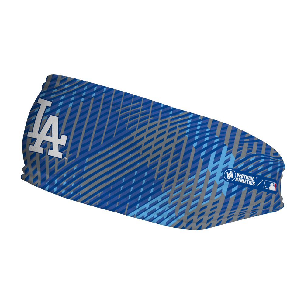 MLB Los Angeles Dodgers fleece headband with Sport Plaid. Made in the USA, Vertical Athletics brand.  