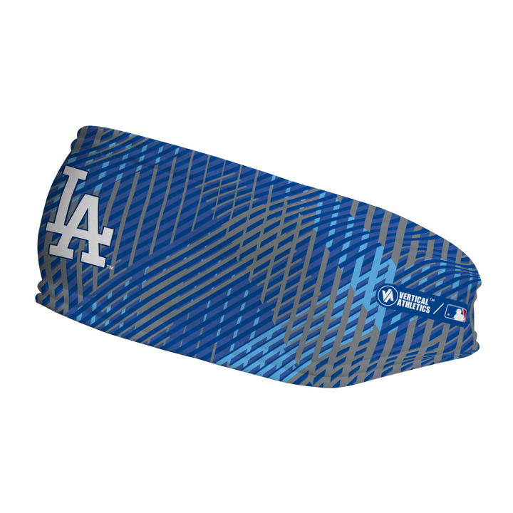 MLB Los Angeles Dodgers fleece headband with Sport Plaid. Made in the USA, Vertical Athletics brand.  
