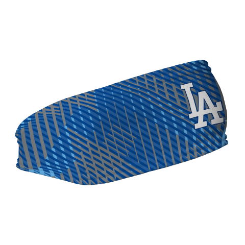 MLB Los Angeles Dodgers fleece headband with Sport Plaid. Made in the USA, Vertical Athletics brand.  