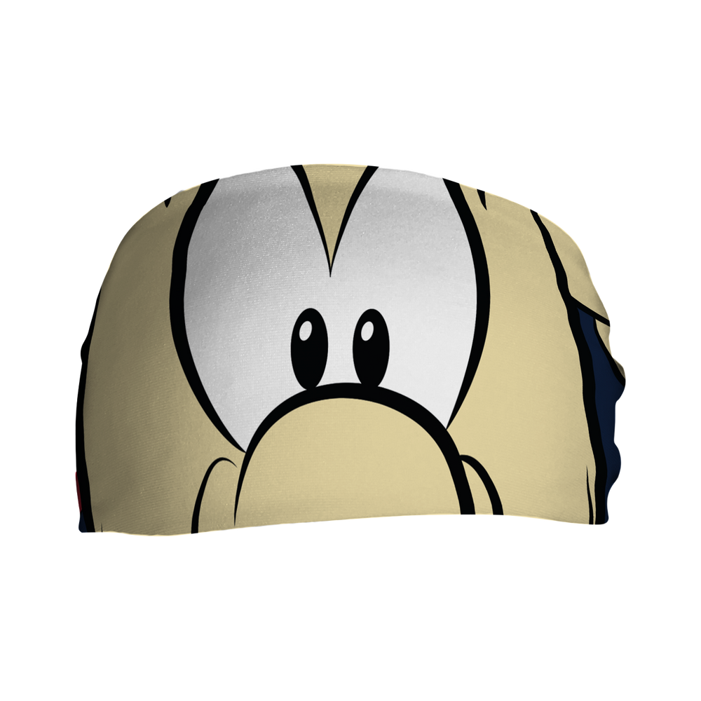 MLB Atlanta Braves cooling headband with Blooper mascot stare. Made in USA, Vertical Athletics brand. 