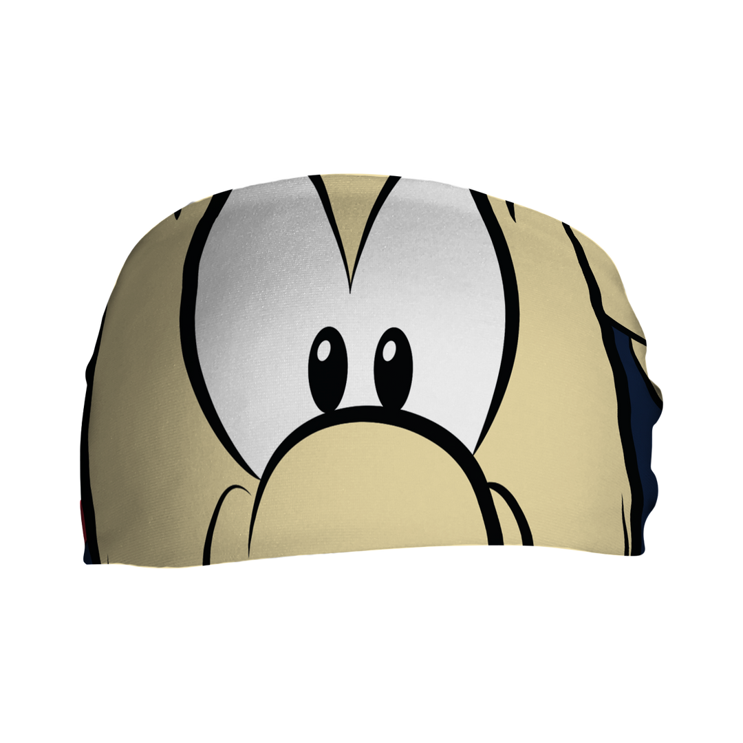 MLB Atlanta Braves cooling headband with Blooper mascot stare. Made in USA, Vertical Athletics brand. 