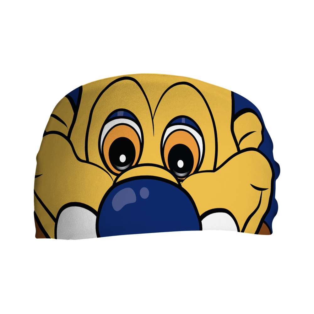 MLB Kansas City Royals  headband with Slugger mascot stare. Made in USA, Vertical Athletics brand.  