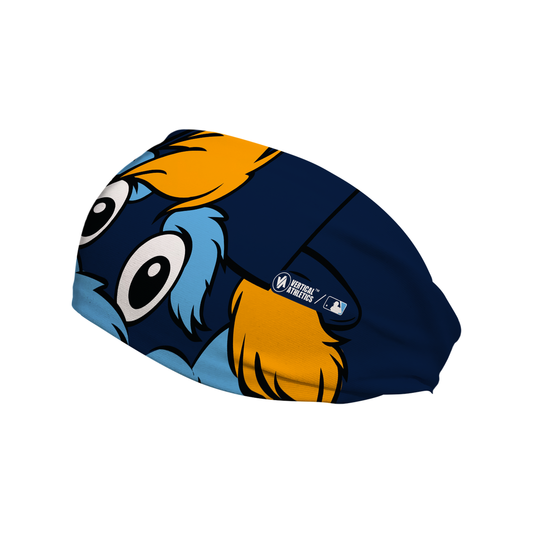 MLB Tampa Bay Rays cooling headband with Mascot Stare. Made in USA, Vertical Athletics brand.