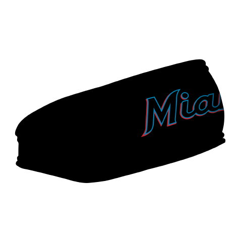 MLB Miami Marlins fleece headband with Wordmark. Made in the USA, Vertical Athletics brand.  