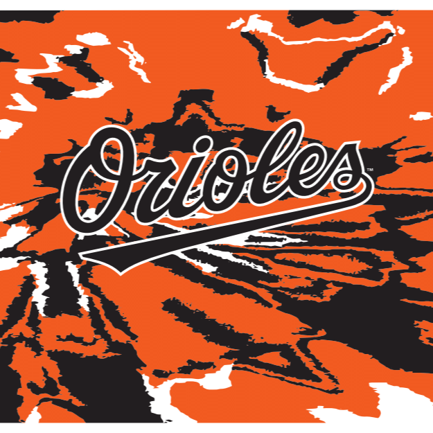 MLB Baltimore Orioles cooling sun scarf with Team Tie-Dye. Made in the USA. Vertical Athletics brand.