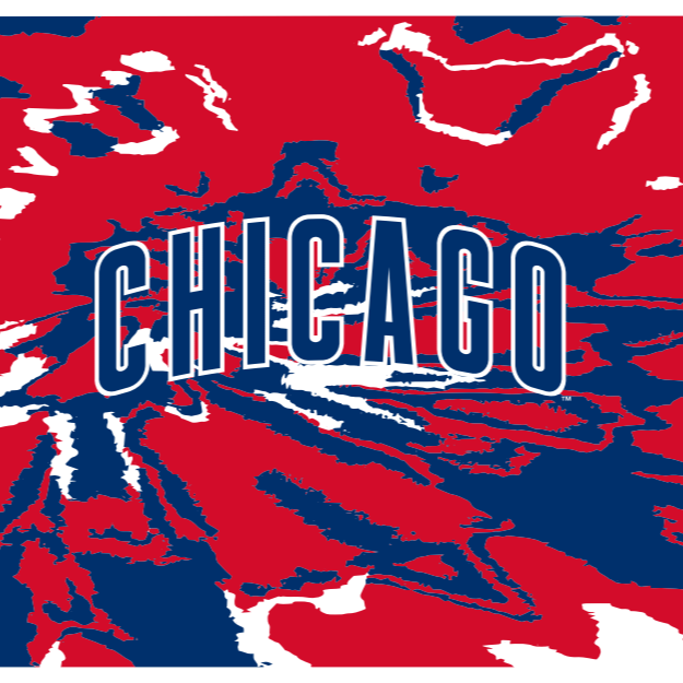 MLB Chicago Cubs cooling sun scarf with Team Tie-Dye. Made in the USA. Vertical Athletics brand.