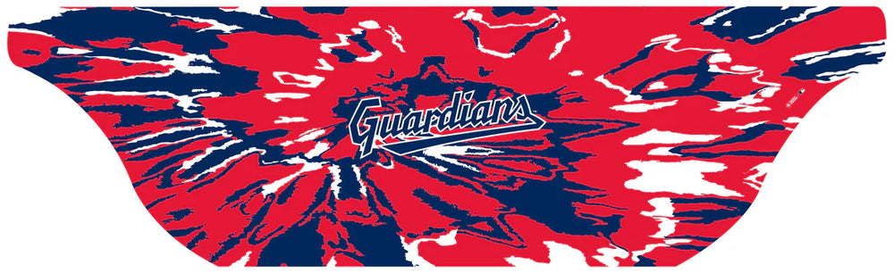 MLB licensed Cleveland Guardians Triple Play Cooling Bundle: Cooling Sun Scarf with Wordmark Tie-Dye. Made in USA. Vertical Athletics Brand. 