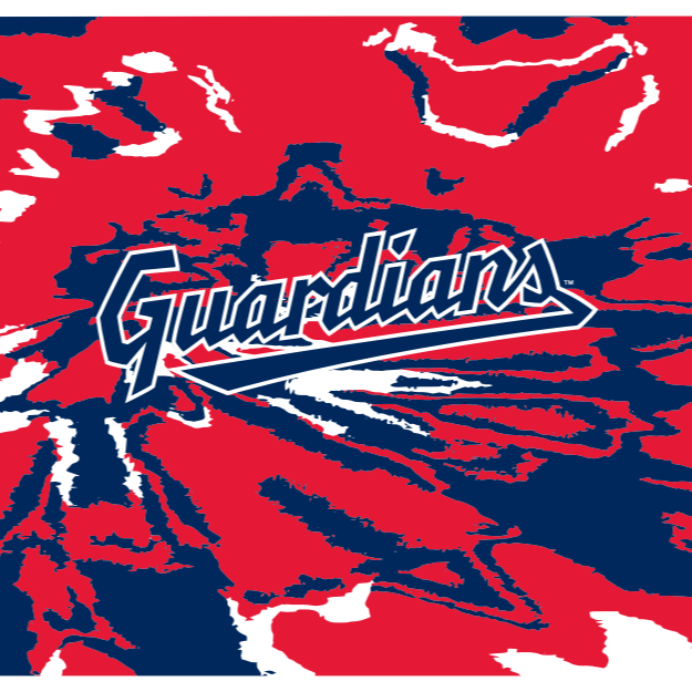 MLB Cleveland Guardians cooling sun scarf with Team Tie-Dye. Made in the USA. Vertical Athletics brand.