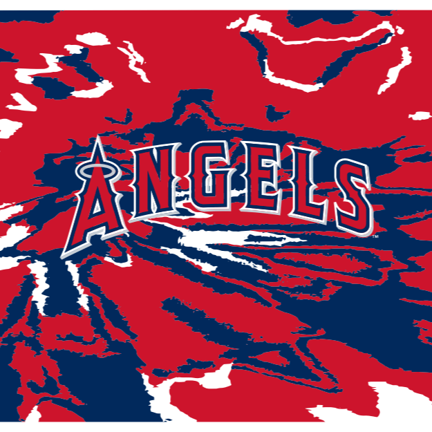 MLB Los Angeles Angels cooling sun scarf with Team Tie-Dye. Made in the USA. Vertical Athletics brand.