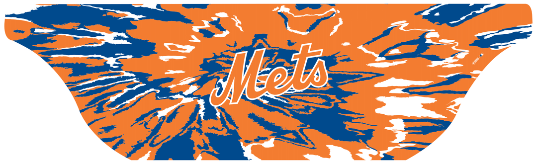 MLB licensed New York Mets Triple Play Cooling Bundle: Cooling Sun Scarf with Wordmark Tie-Dye. Made in USA. Vertical Athletics Brand. 