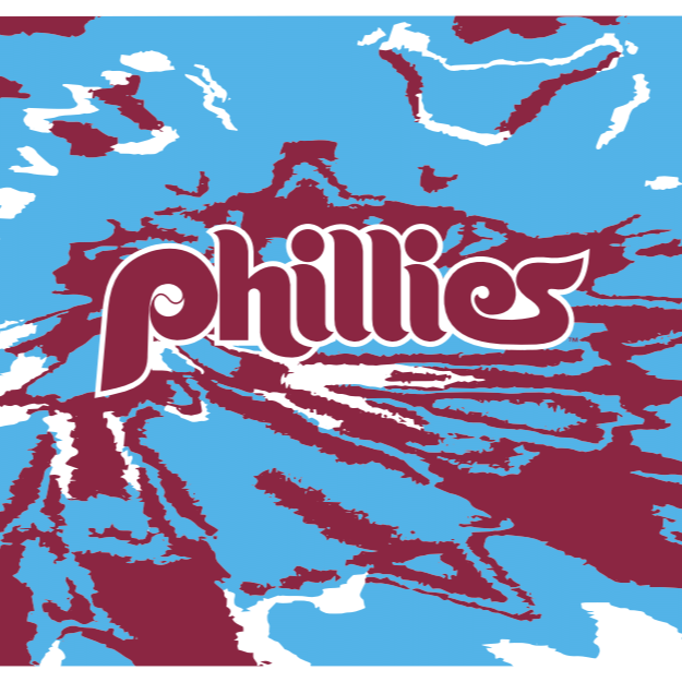 MLB Philadelphia Phillies cooling sun scarf with Team Tie-Dye. Made in the USA. Vertical Athletics brand.