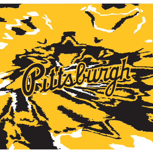 MLB Pittsburgh Pirates cooling sun scarf with Team Tie-Dye. Made in the USA. Vertical Athletics brand.