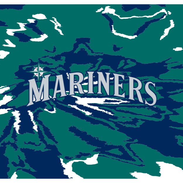 MLB Seattle Mariners cooling sun scarf with Team Tie-Dye. Made in the USA. Vertical Athletics brand.